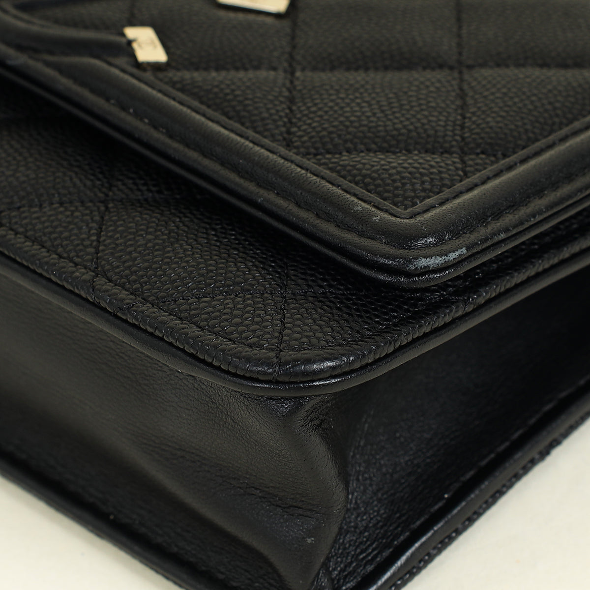 Chanel Black CC Filigree Wallet On Chain