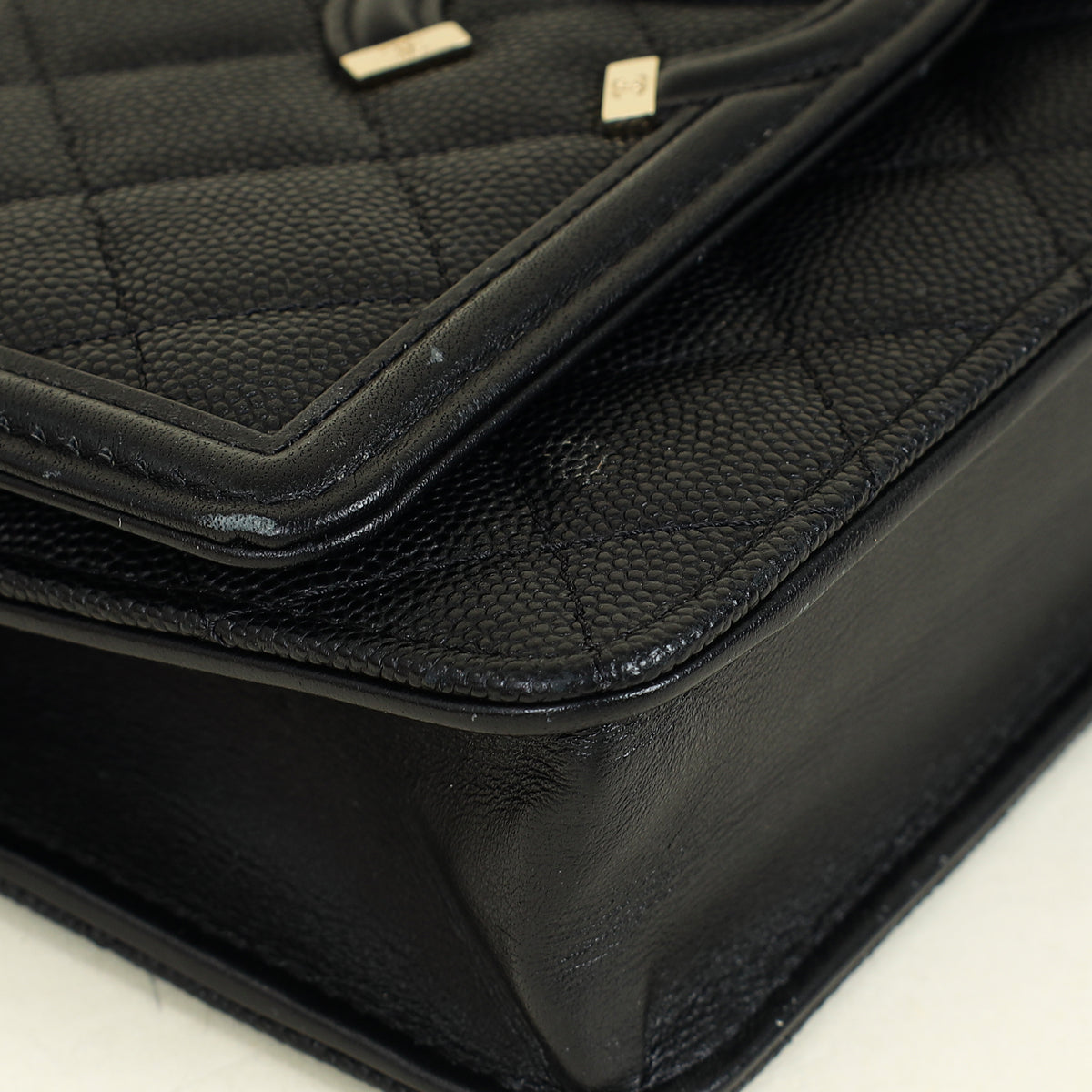 Chanel Black CC Filigree Wallet On Chain