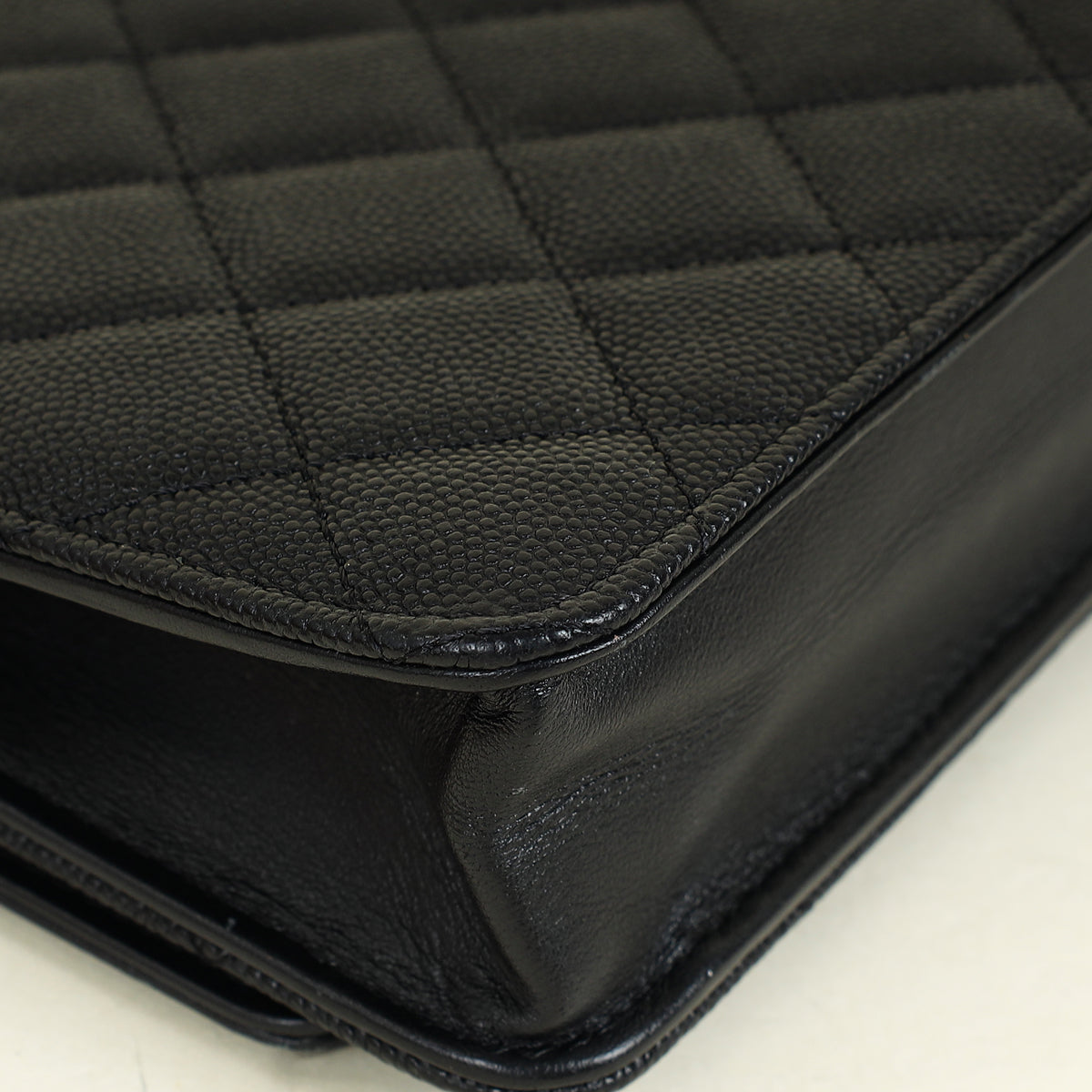 Chanel Black CC Filigree Wallet On Chain