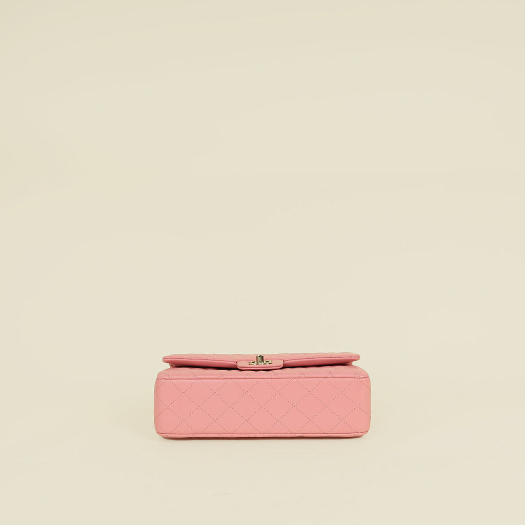 Chanel Pink Classic Double Flap Medium Bag