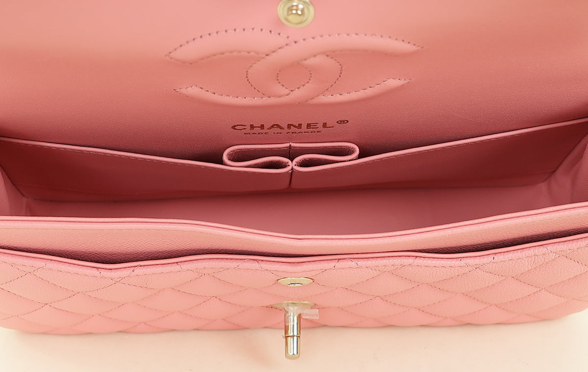 Chanel Pink Classic Double Flap Medium Bag