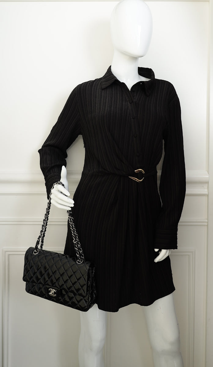 Chanel Black Classic Double Flap Medium Bag