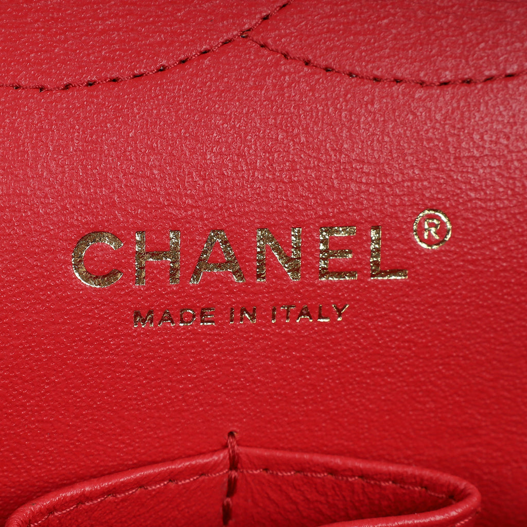 Chanel Red Classic Double Flap Jumbo Bag