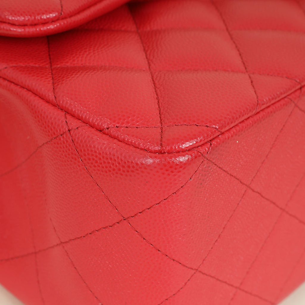 Chanel Red Classic Double Flap Jumbo Bag