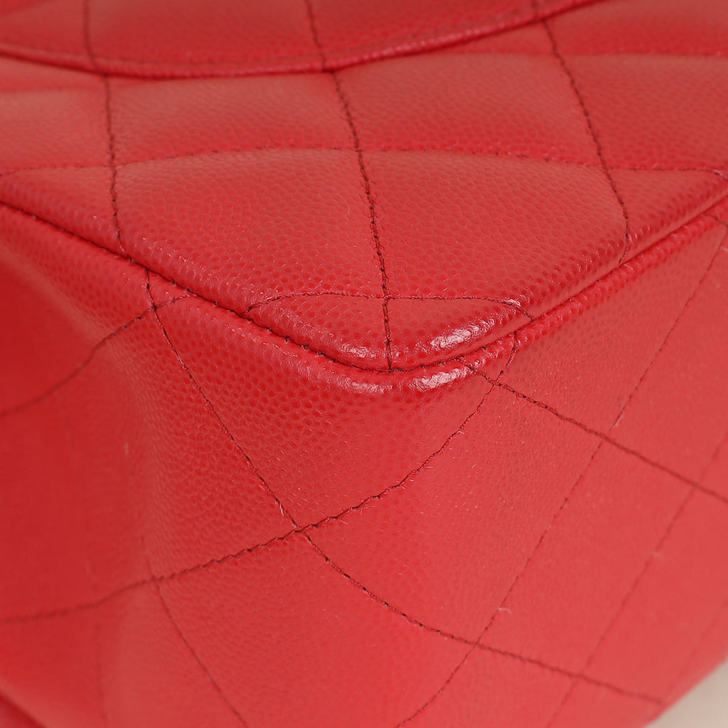 Chanel Red Classic Double Flap Jumbo Bag