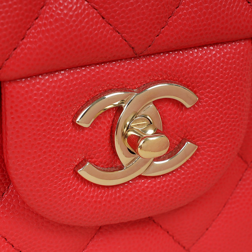 Chanel Red Classic Double Flap Jumbo Bag