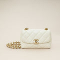 Chanel White CC Quilted Flap Shoulder Bag