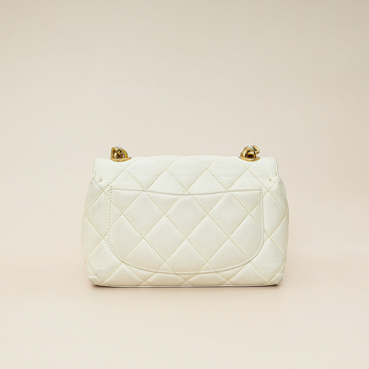 Chanel White CC Quilted Flap Shoulder Bag