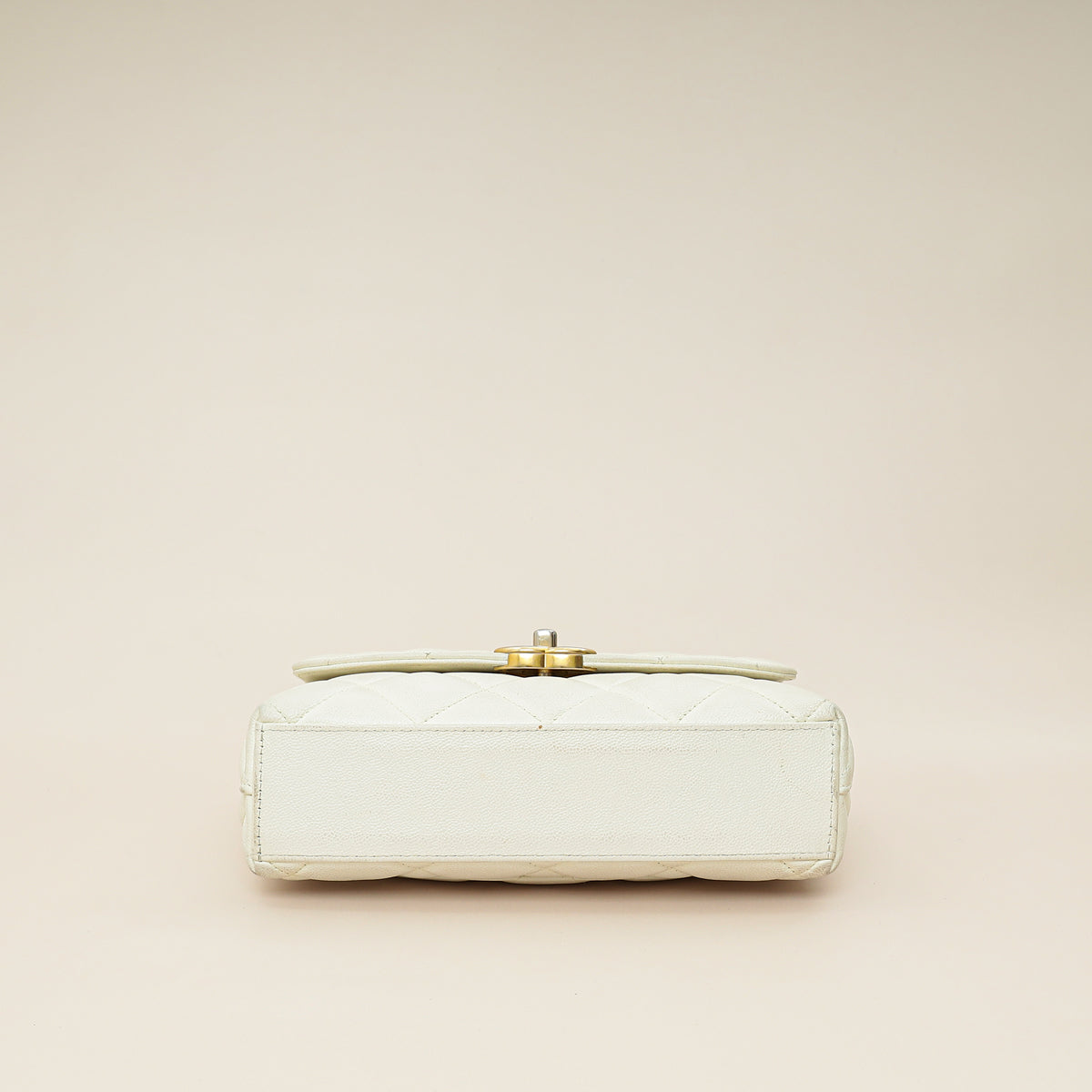 Chanel White CC Quilted Flap Shoulder Bag