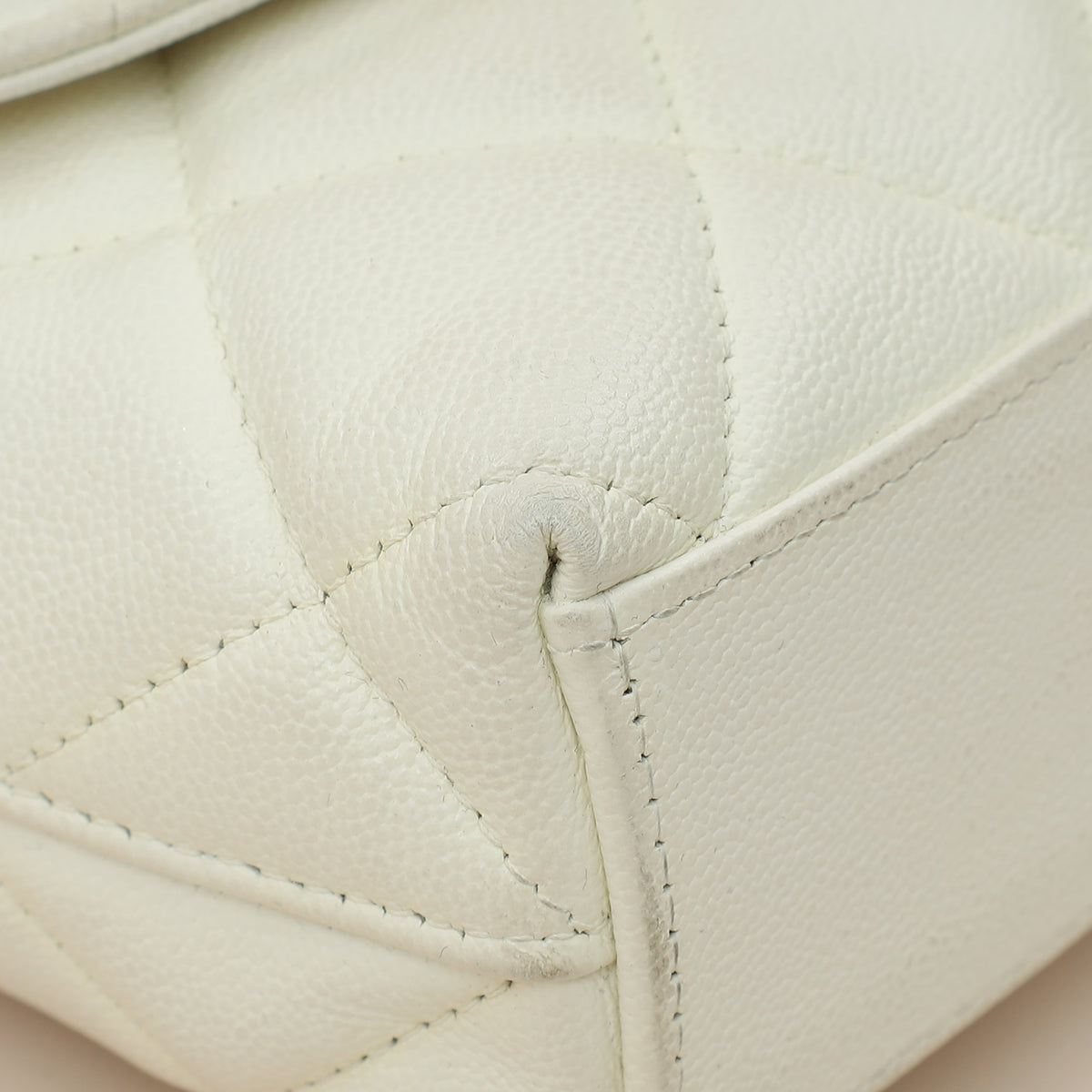 Chanel White CC Quilted Flap Shoulder Bag