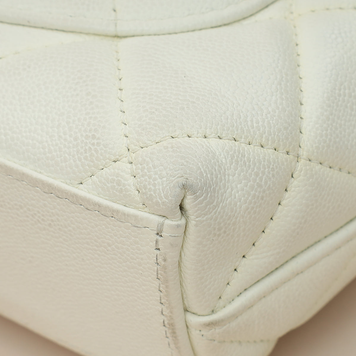Chanel White CC Quilted Flap Shoulder Bag