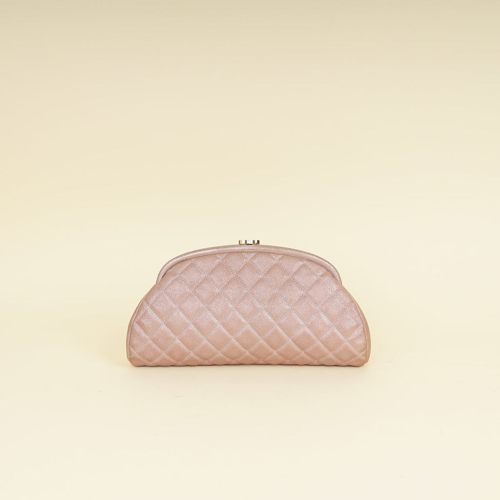Chanel Metallic Pink CC Timeless Clutch
