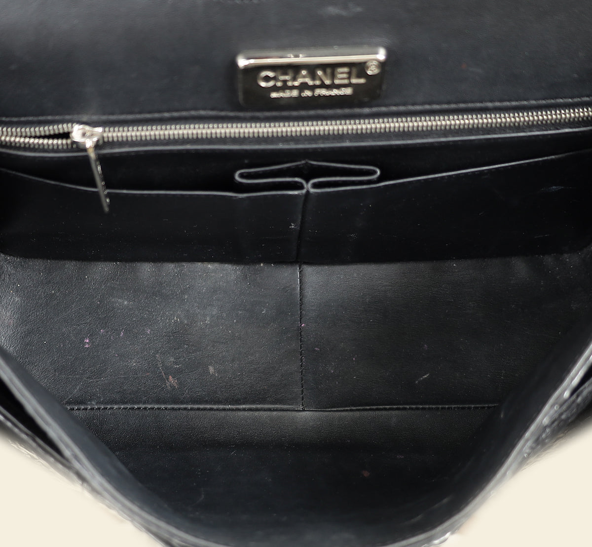 Chanel Black CC Classic Python Double Flap Jumbo Bag