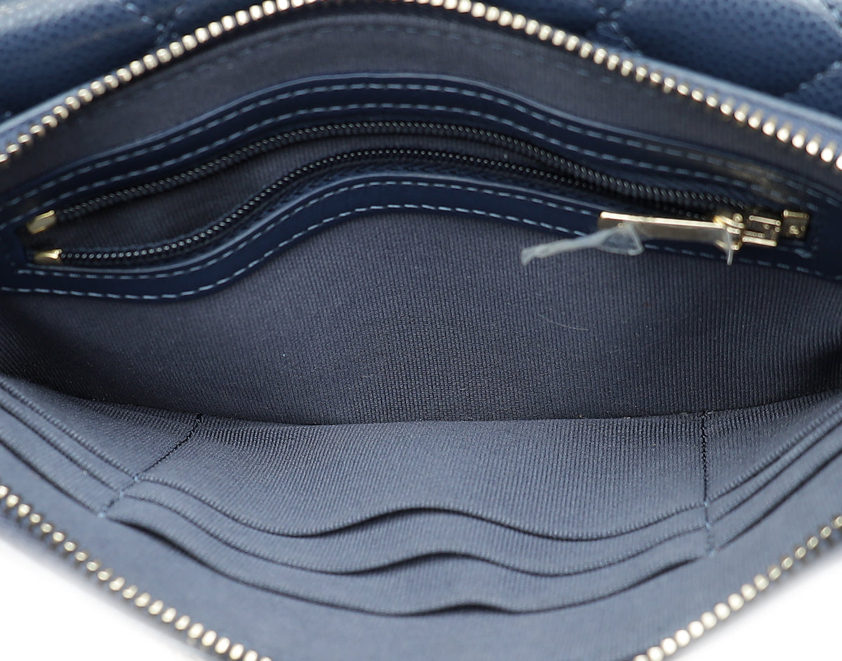 Chanel Navy Blue CC Flap Phone Holder With Chain