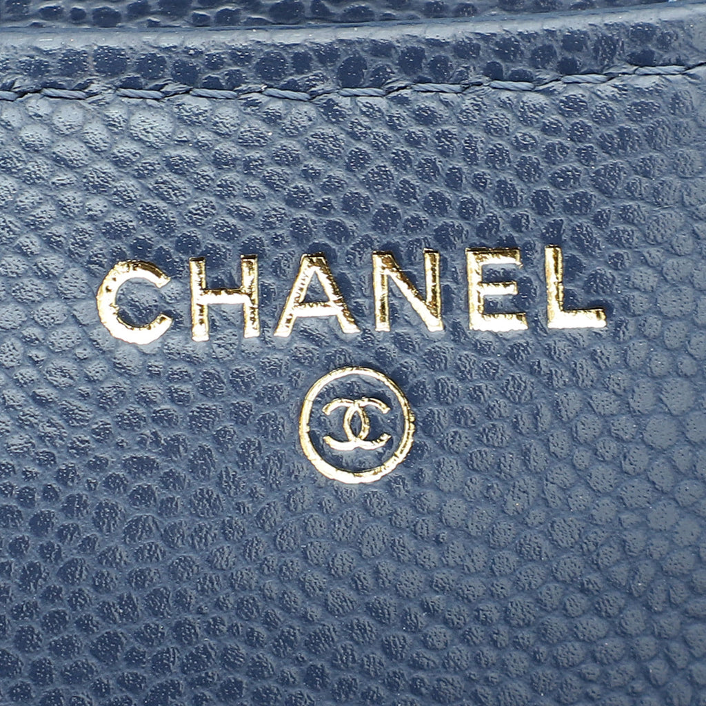 Chanel Navy Blue CC Flap Phone Holder With Chain