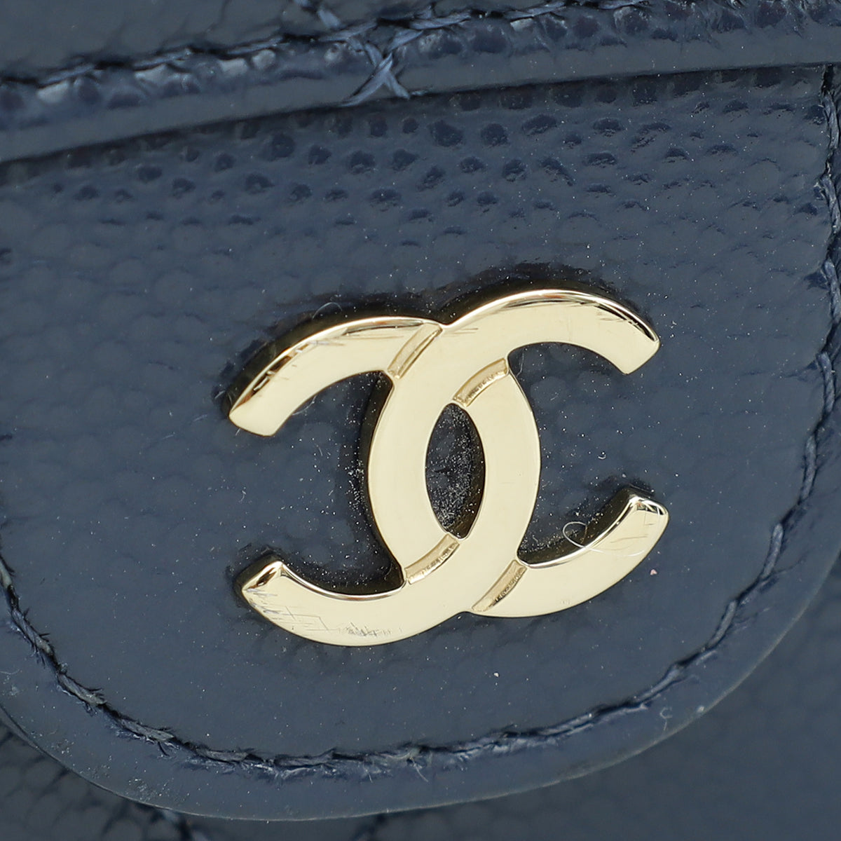 Chanel Navy Blue CC Flap Phone Holder With Chain