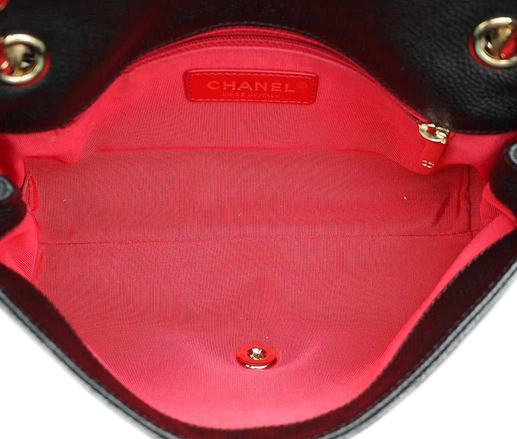 Chanel Black CC Chain Handle Small Flap Bag
