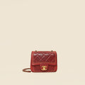 Chanel Red CC Whipstitch Mini Square Flap Bag