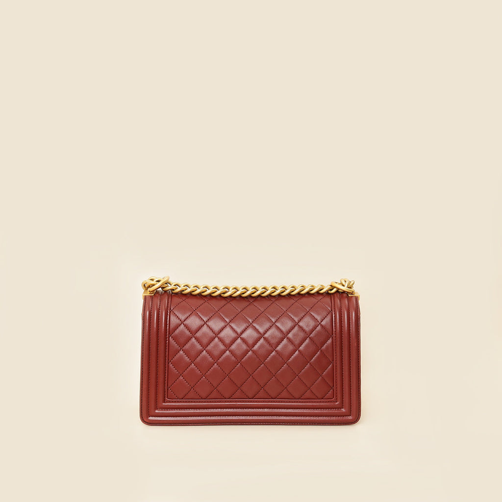 Chanel Burgundy Le Boy Medium Flap Bag