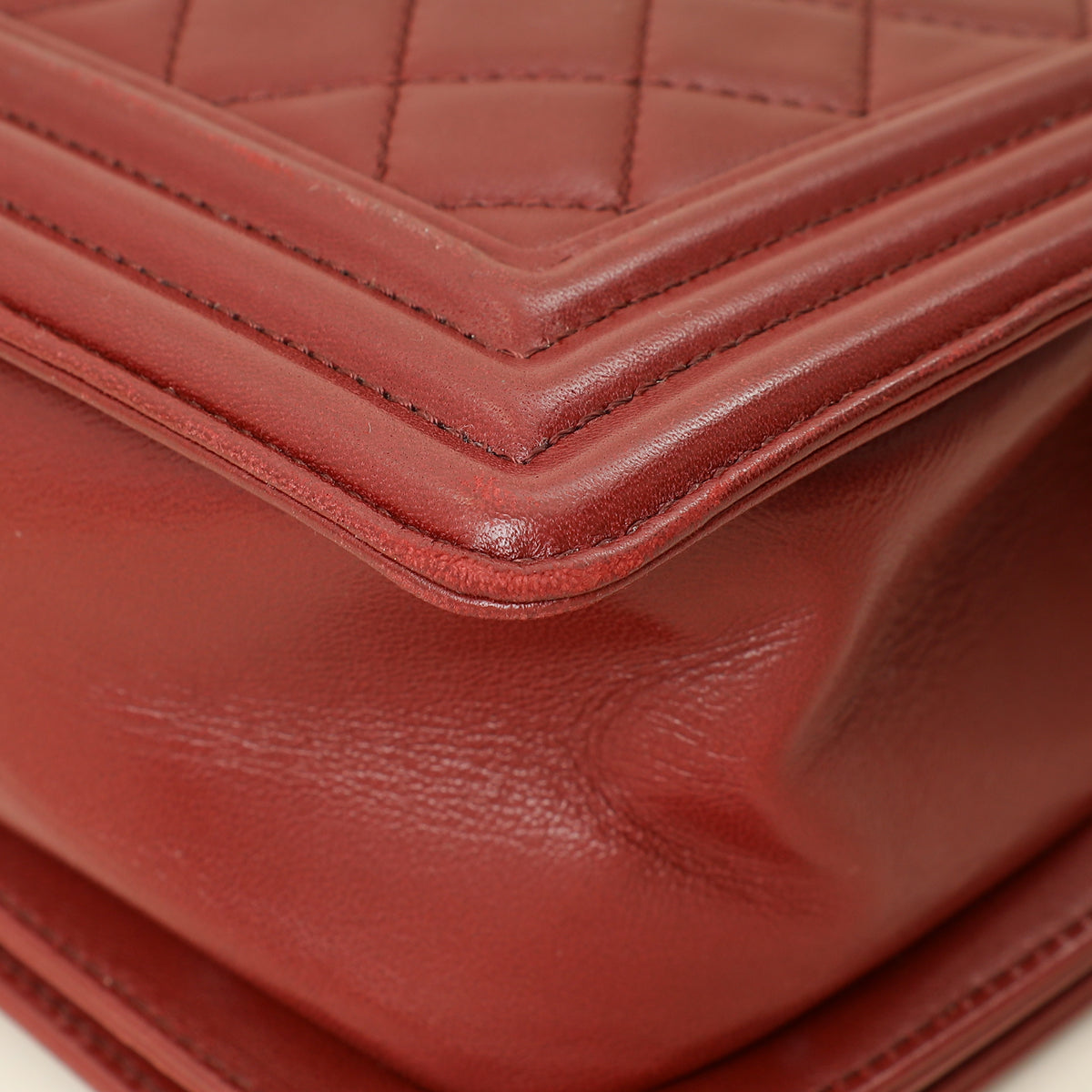 Chanel Burgundy Le Boy Medium Flap Bag