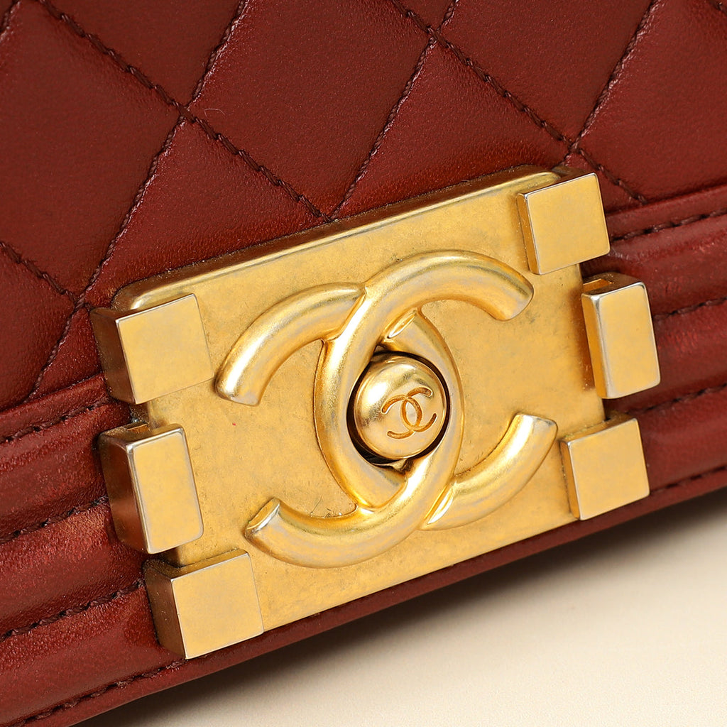 Chanel Burgundy Le Boy Medium Flap Bag