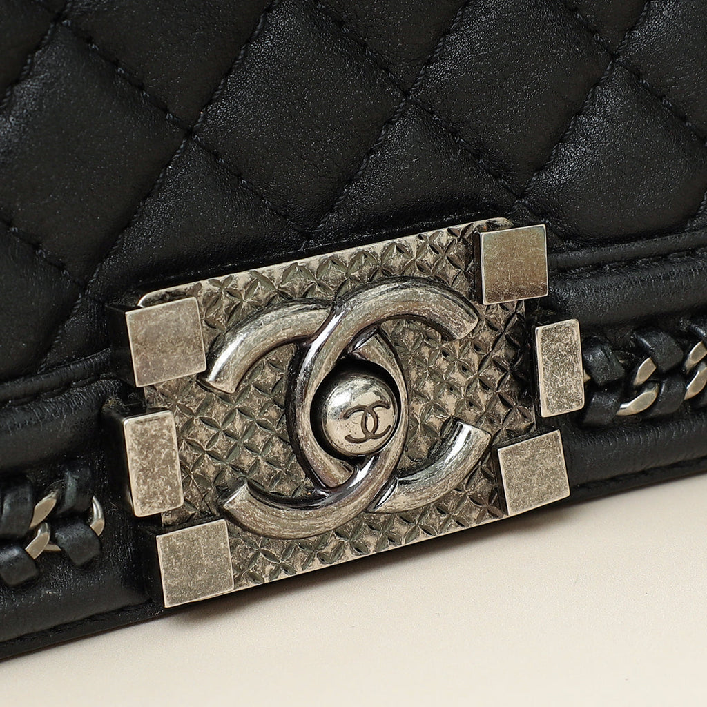 Chanel Black Le Boy Paris-Salzburg Top Handle Medium Bag