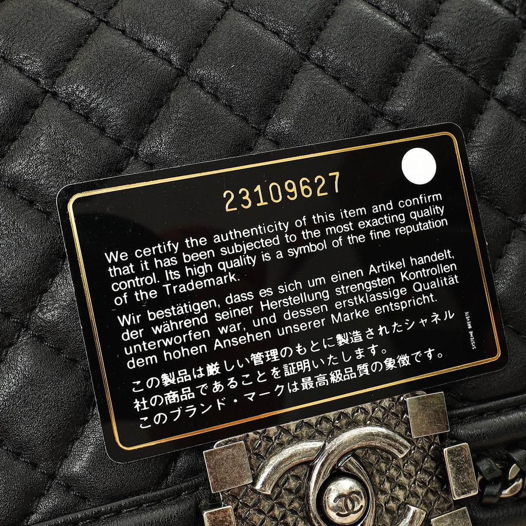 Chanel Black Le Boy Paris-Salzburg Top Handle Medium Bag