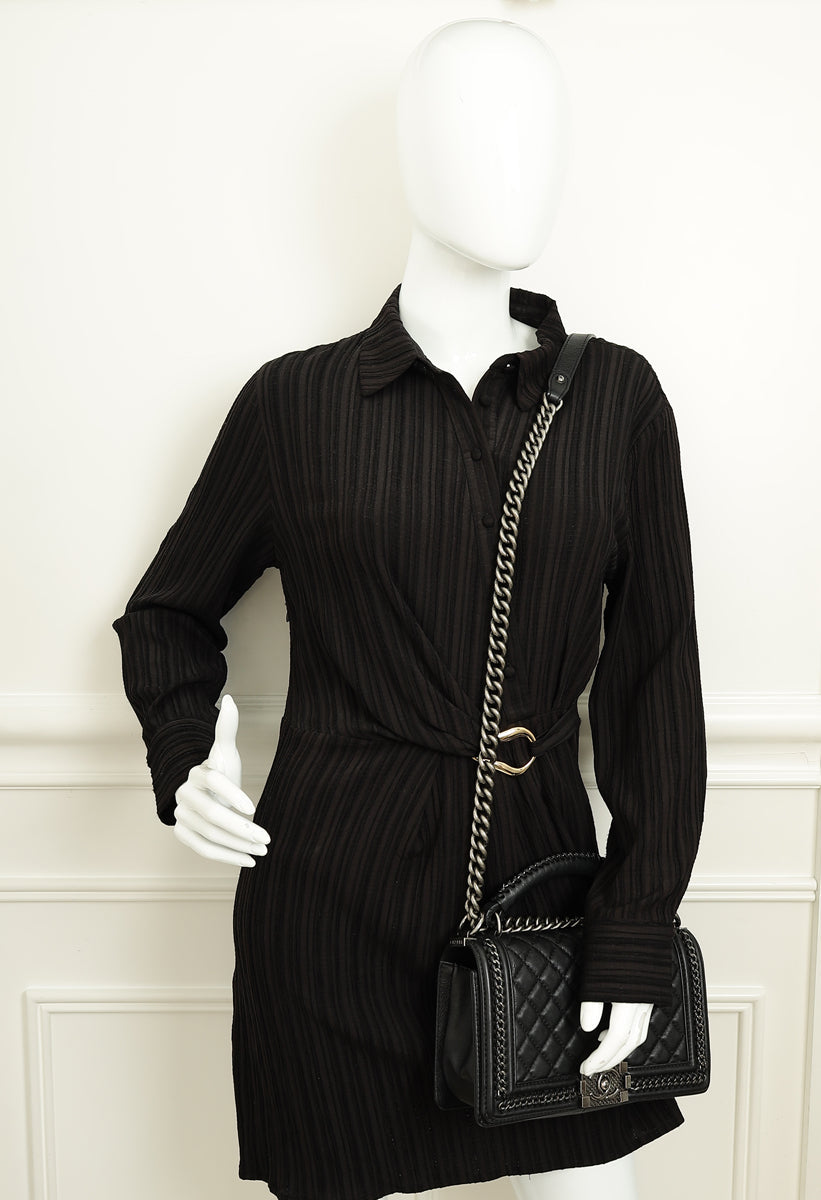 Chanel Black Le Boy Paris-Salzburg Top Handle Medium Bag