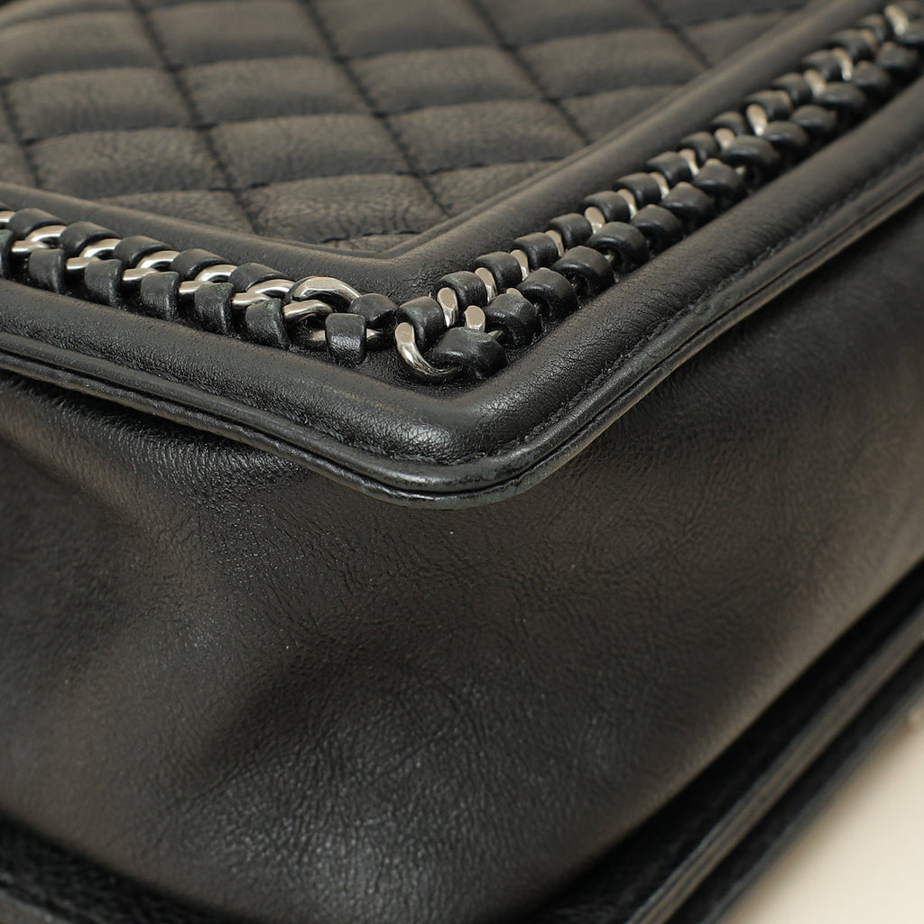 Chanel Black Le Boy Paris-Salzburg Top Handle Medium Bag