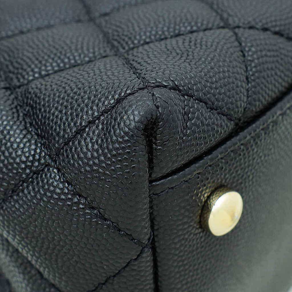 Chanel Black CC Coco Handle Flap Bag W/ Twilly