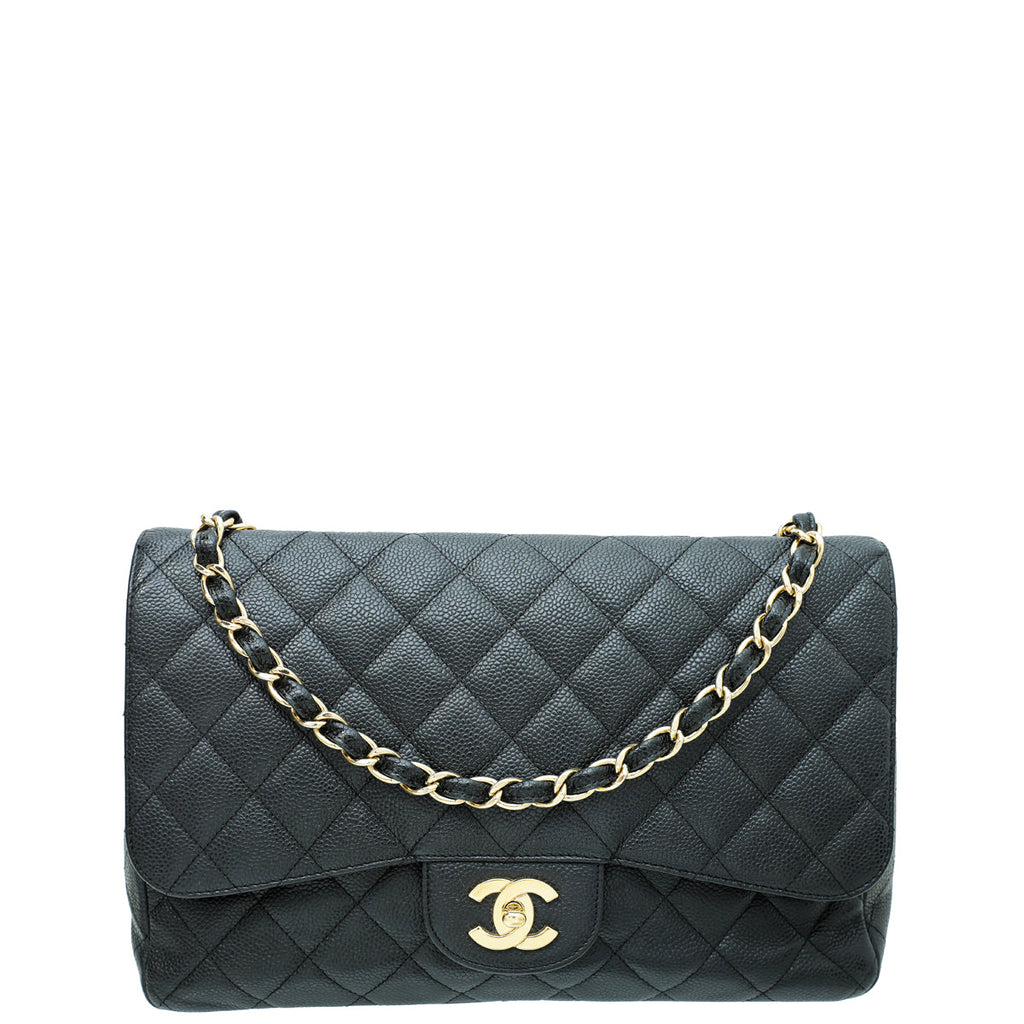 Chanel Black Classic Single Flap Jumbo Bag