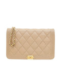 Chanel Beige Clair Boy Wallet on Chain
