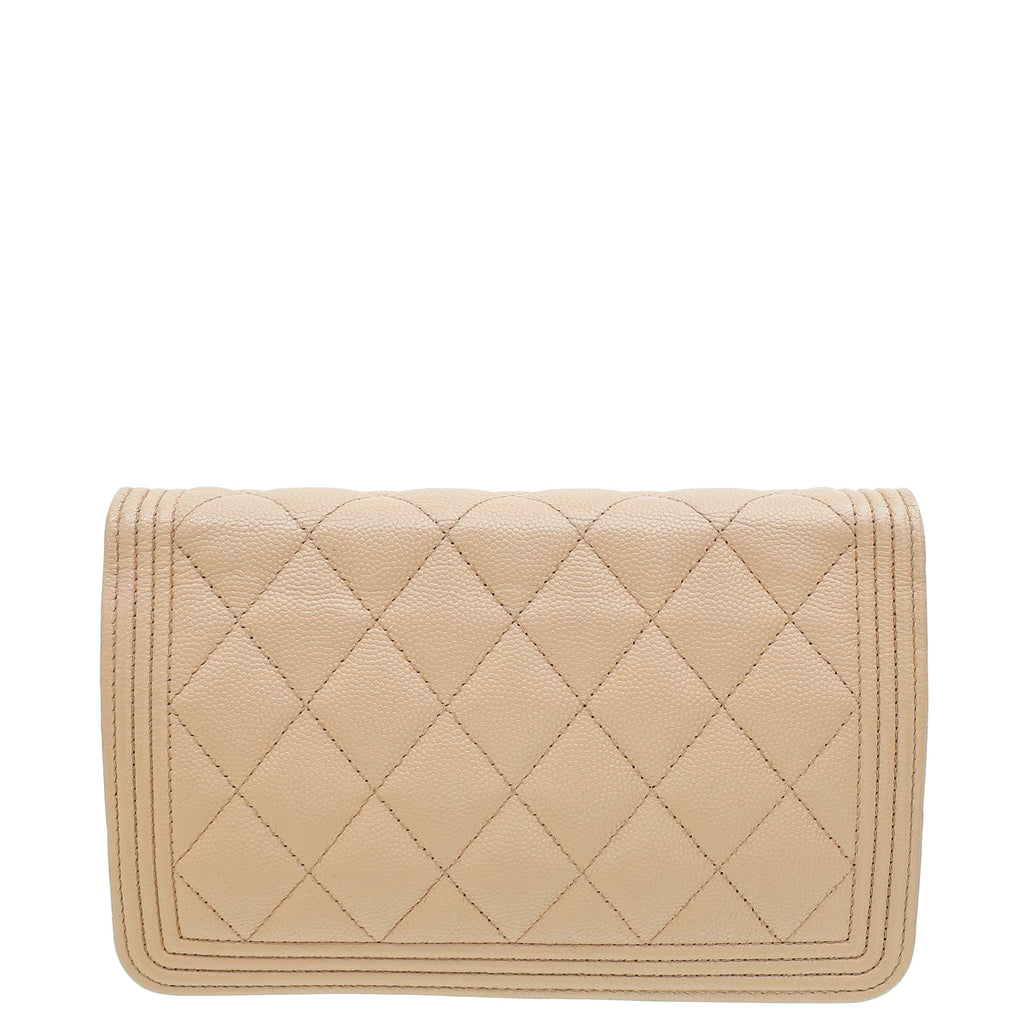 Chanel Beige Clair Boy Wallet on Chain