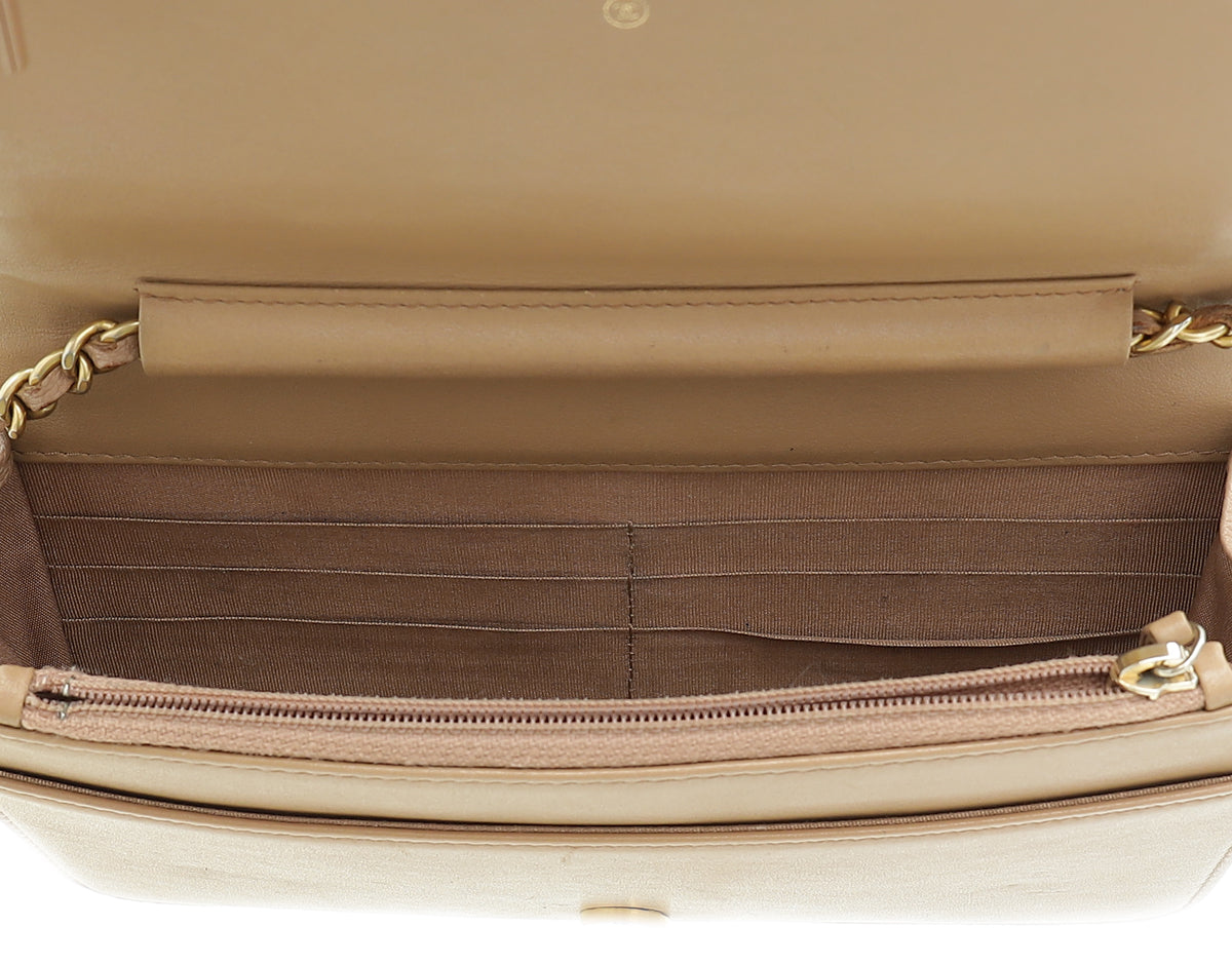 Chanel Beige Clair Boy Wallet on Chain