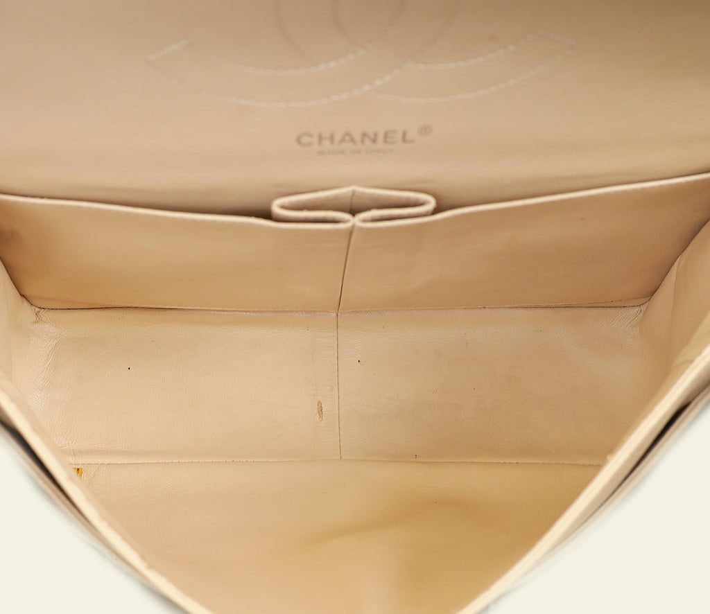 Chanel Beige CC Classic Double Flap Jumbo Bag