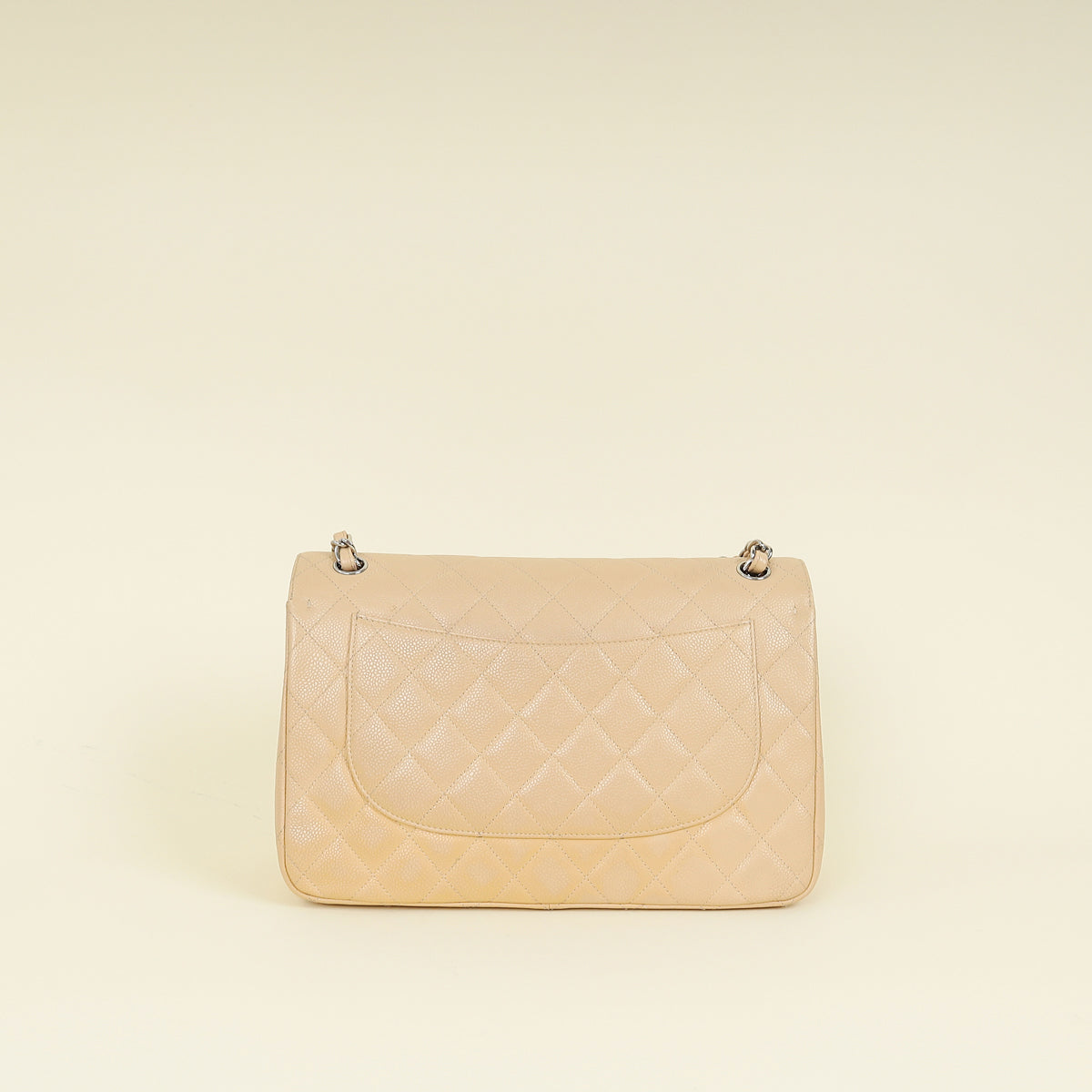 Chanel Beige CC Classic Double Flap Jumbo Bag