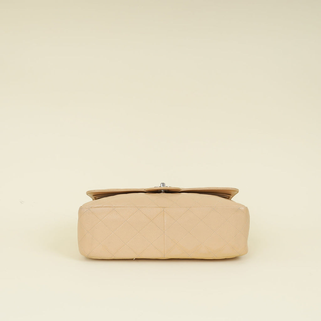 Chanel Beige CC Classic Double Flap Jumbo Bag