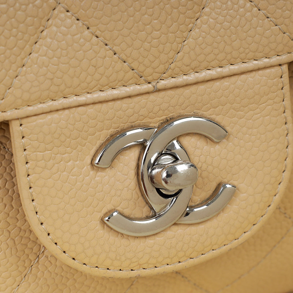Chanel Beige CC Classic Double Flap Jumbo Bag