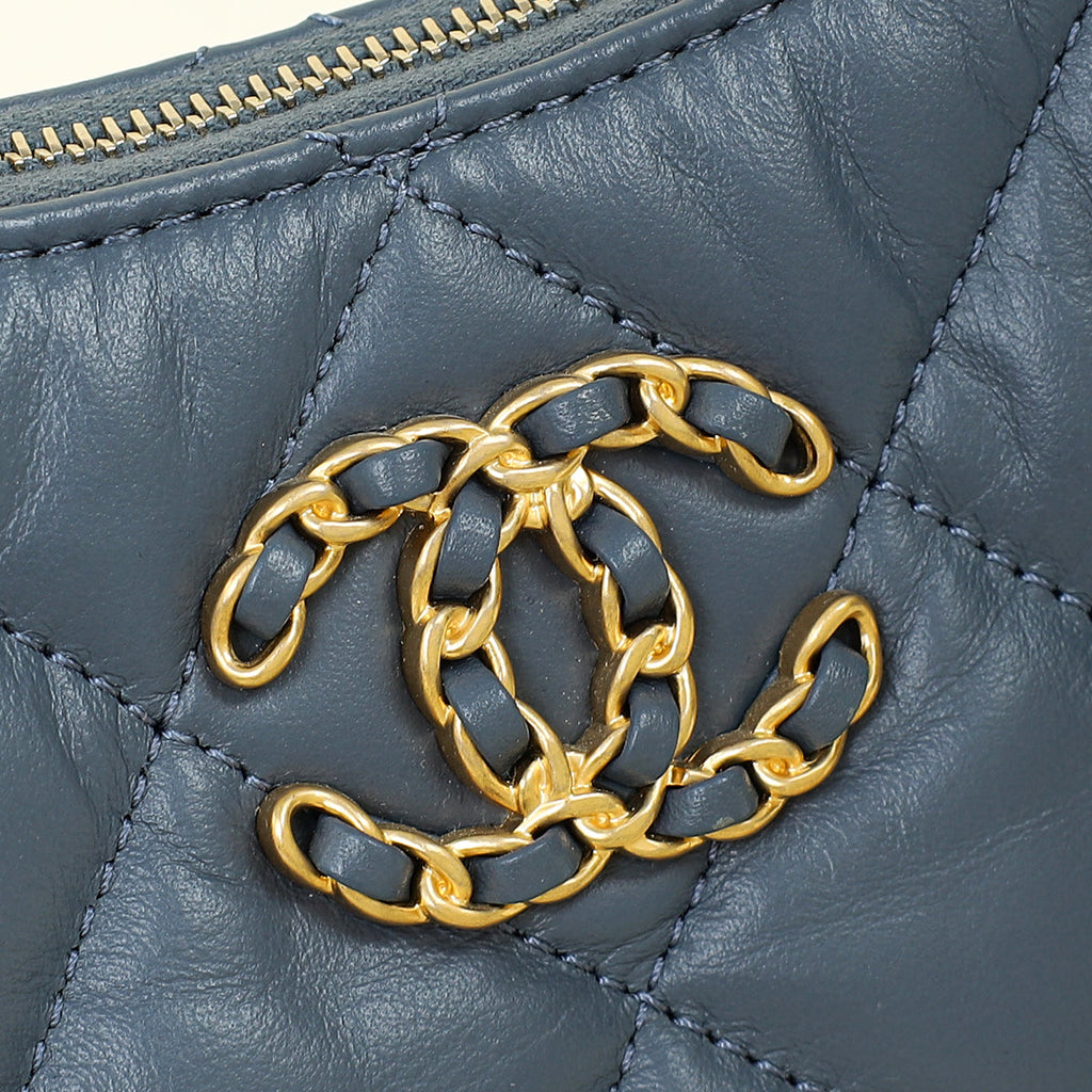 Chanel Stone Blue 19 Hobo Bag