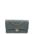 Chanel Grey CC Classic Double Flap Medium Bag
