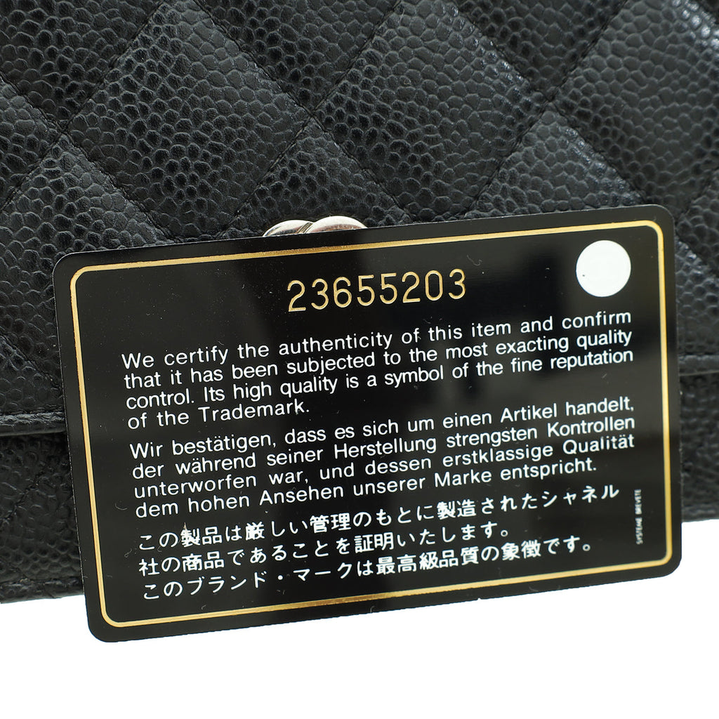 Chanel Black CC Classic Wallet On Chain