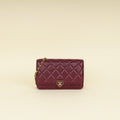 Chanel Violet CC Heart Lock Wallet On Chain