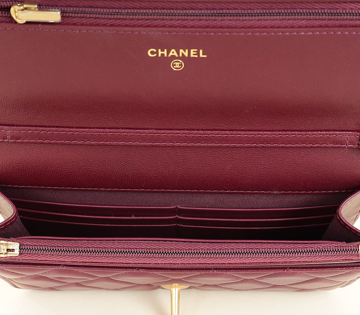Chanel Violet CC Heart Lock Wallet On Chain