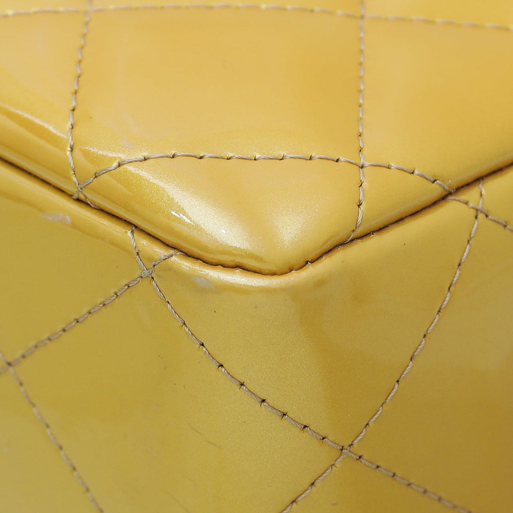 Chanel Yellow Gold CC Single Flap Jumbo Bag