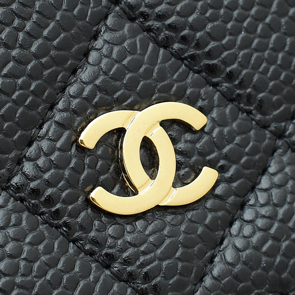 Chanel Black CC Classic Wallet On Chain