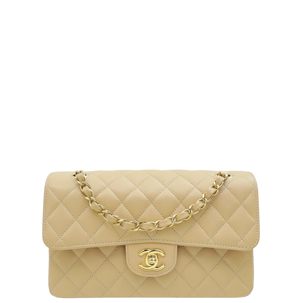 Chanel Beige Classic Double Flap Small Bag