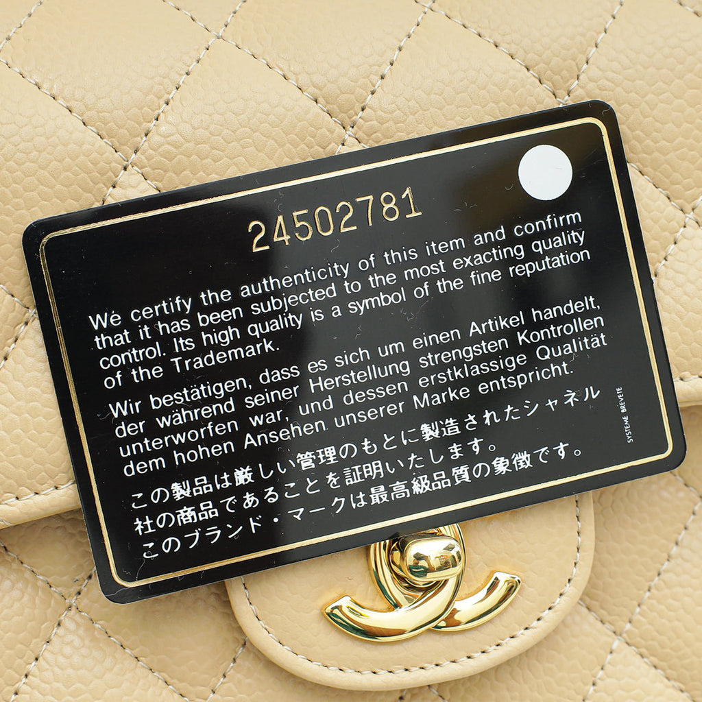 Chanel Beige Classic Double Flap Small Bag