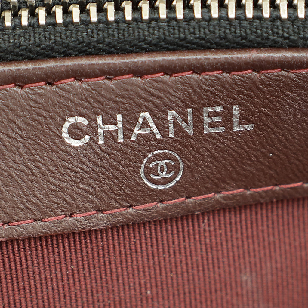 Chanel Black CC Classic Double Zip Clutch With Chain Crossbody Bag