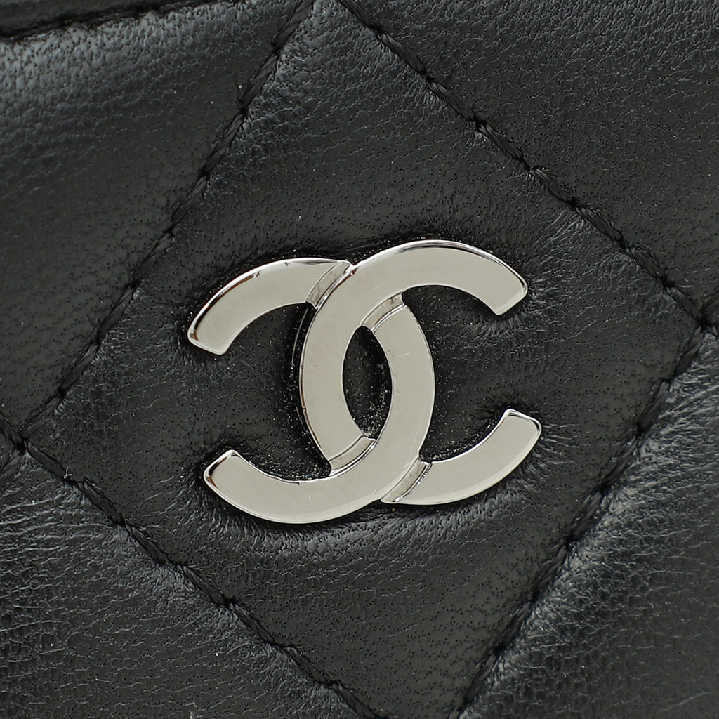 Chanel Black CC Classic Double Zip Clutch With Chain Crossbody Bag