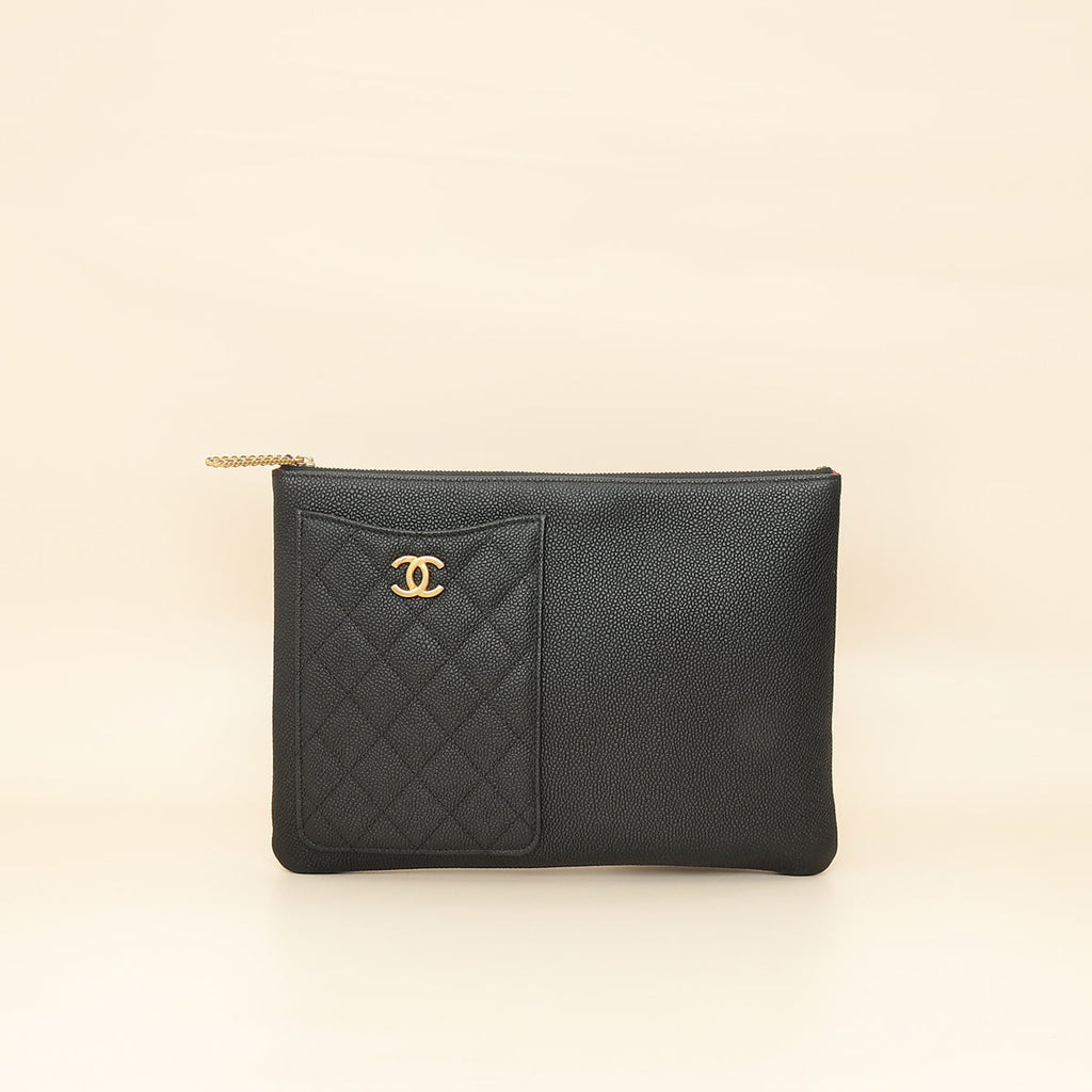 Chanel Black CC Front Pocket Pouch